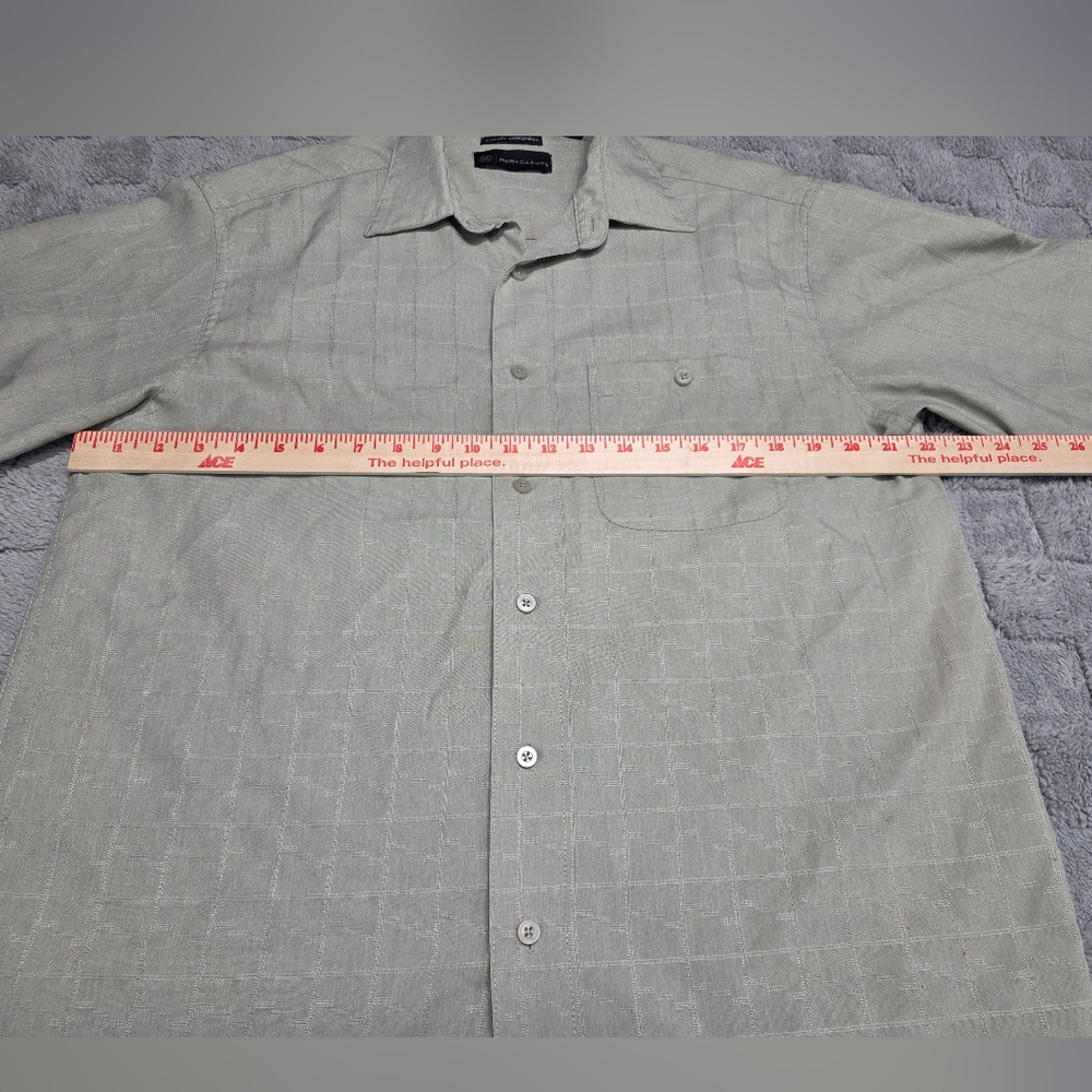 R & R Causal Mens Short-Sleeve Button-Down Shirt in Gray Size Med - Picture 8 of 12